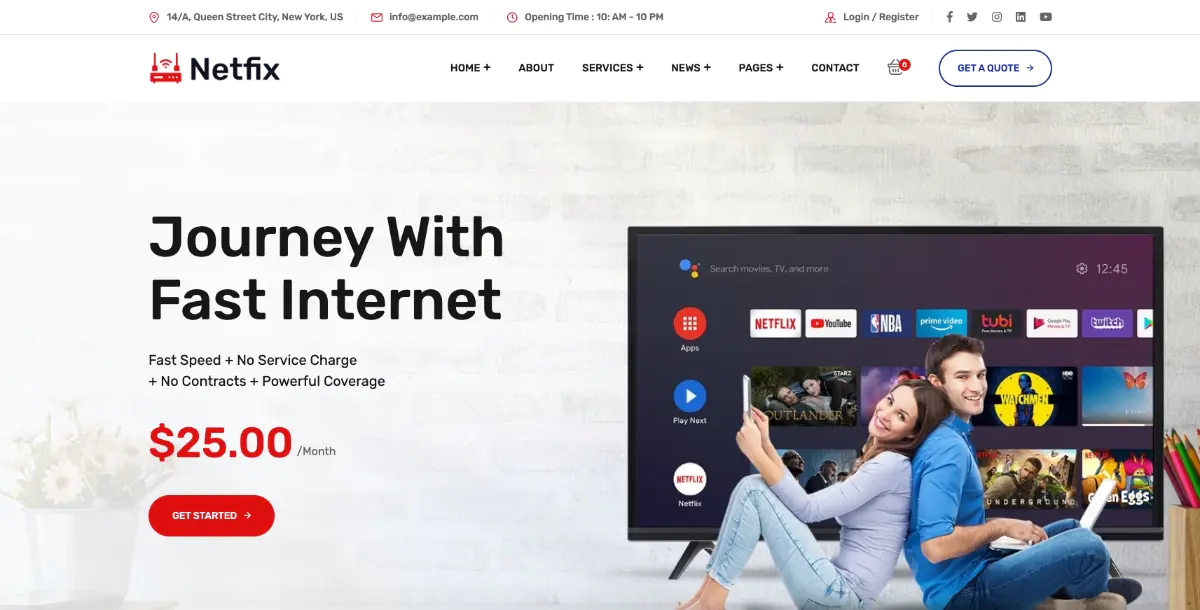 Netfix - 适合网络宽带和IDC业务的WordPress主题